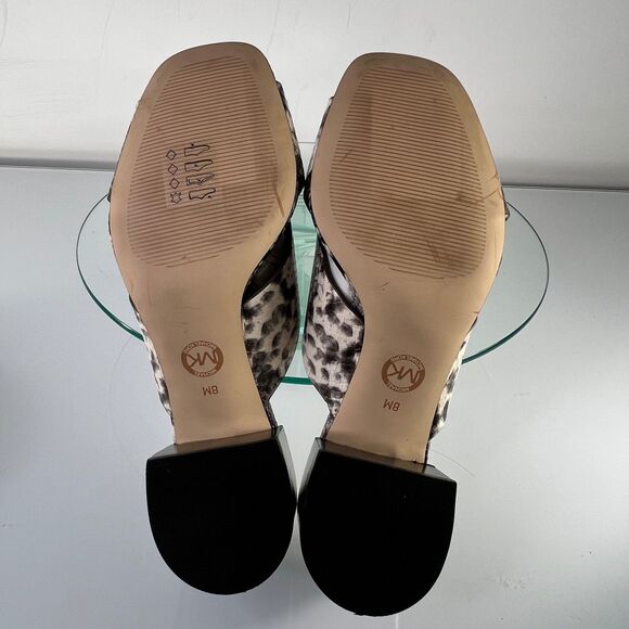 MICHAEL Michael Kors Abbott Crisscross Mules Snake Embossed Leather Chunky - Picture 7 of 8